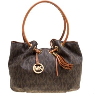 Brown Michael Kors Rung Tassel Tote